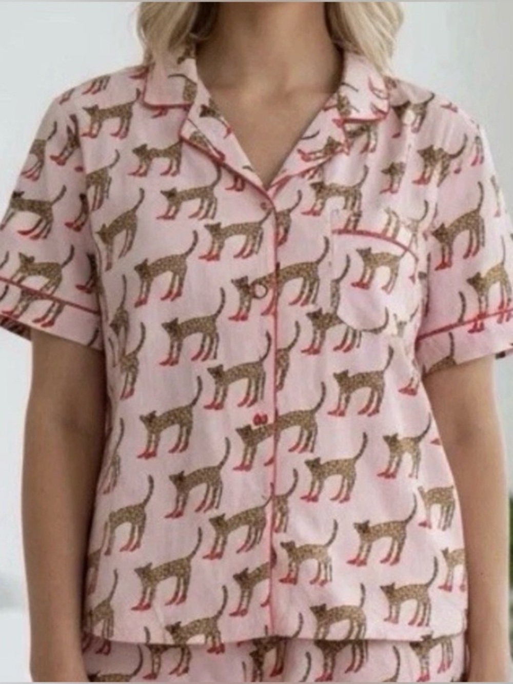 BOUFFANTS & BROKEN‎ HEARTS Short-Sleeve Pajama Top